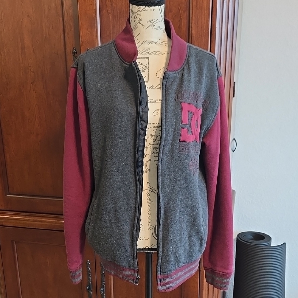DC Black and Burgundy Jacket